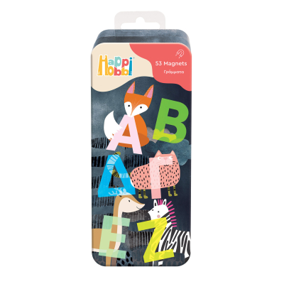 HappiHobbi Magnet Tin Γράμματα Εκπαιδευτικοί Χάρτινοι Μαγνήτες Για 3+ Χρονών