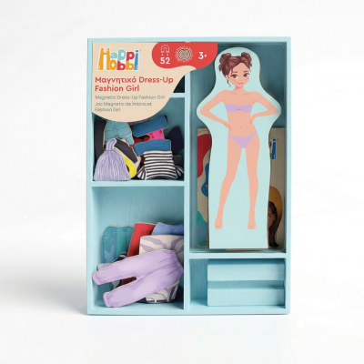 Happi Hobbi Magnet Wooden Doll Assortment of 2 Για 3+ Ετών Fashion Girl