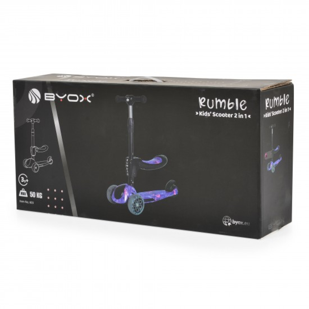 Παιδικό Πατίνι Τρίτροχο Αναδιπλούμενο Byox Rumble Purple dream