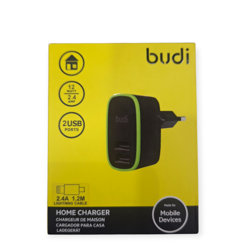 Budi Φορτιστής 2 θύρες USB 12W & Καλώδιο USB-Lighting cable 1.2M