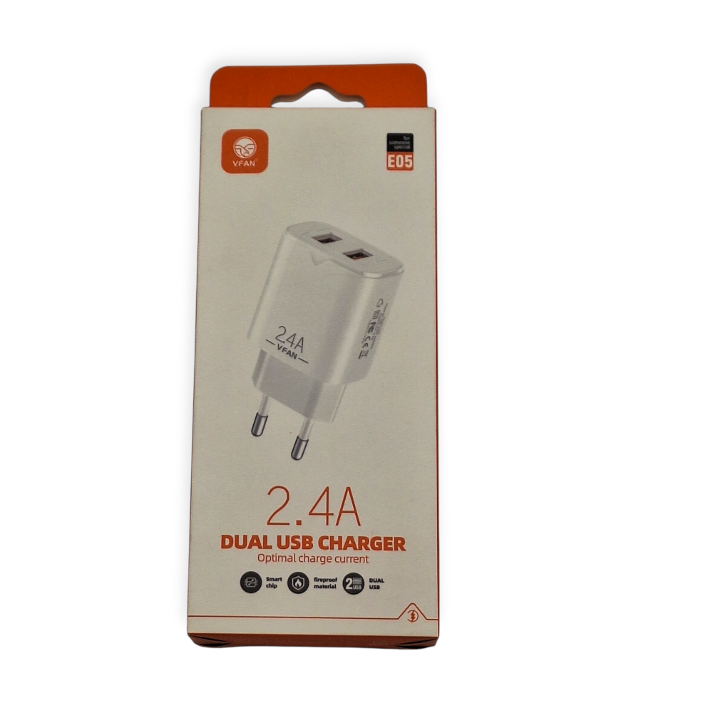 VFAN Φορτιστής Χωρίς Καλώδιο με 2 Θύρες USB - Λευκός Ε05