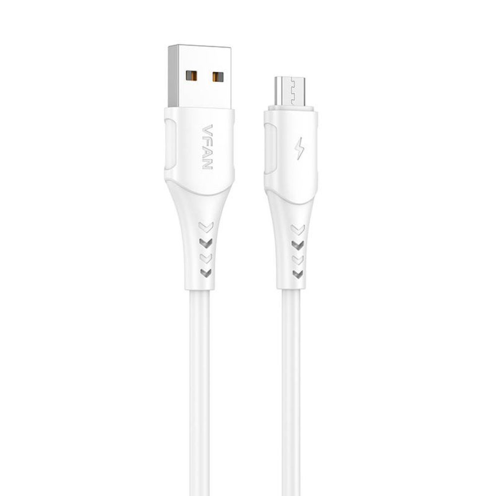VFAN Καλώδιο Καλώδιο φόρτισης & data -USB to Micro USB 1M 3A - X12 - Λευκό