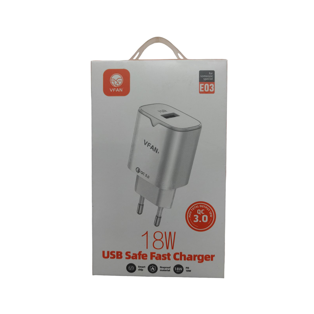 VFAN Ε03 Φορτιστής Χωρίς Καλώδιο με Θύρα USB 3.0 - 18W  