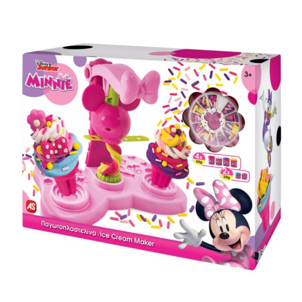 AS Πλαστελίνη Disney Minnie Παγωτοπλαστελίνα Με 6 Βαζάκια-Καπάκια Καλουπάκια 256g & Sprinkles Για 3+