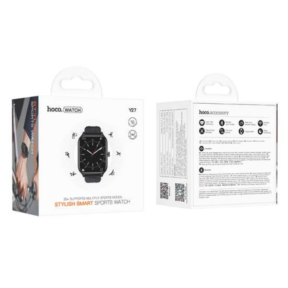 HOCO Y27 Smart Sports Watch (call version), ΜΑΥΡΟ
