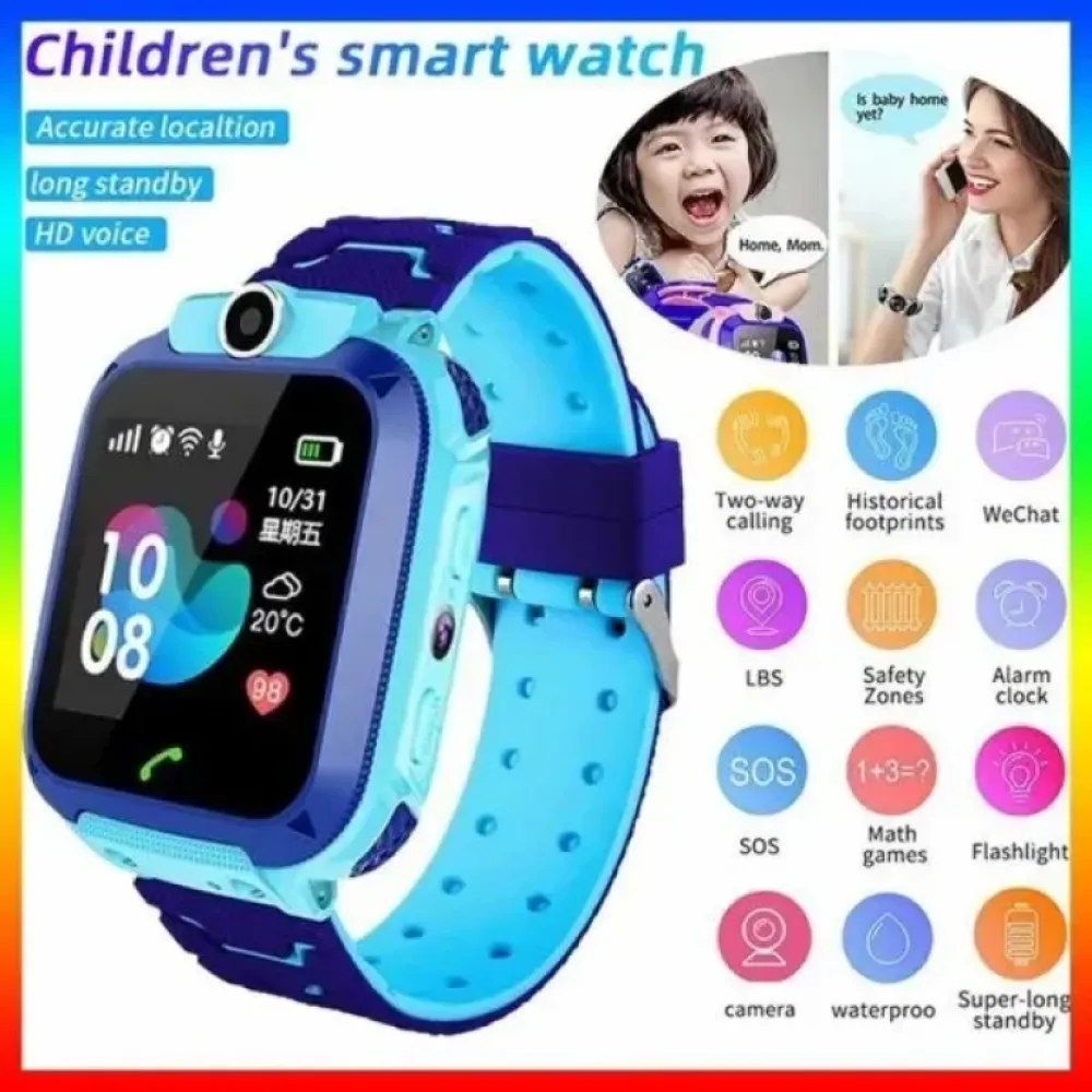 Παιδικό Smartwatch με GPS και Καουτσούκ/Πλαστικό Λουράκι Y31 - Mπλε
