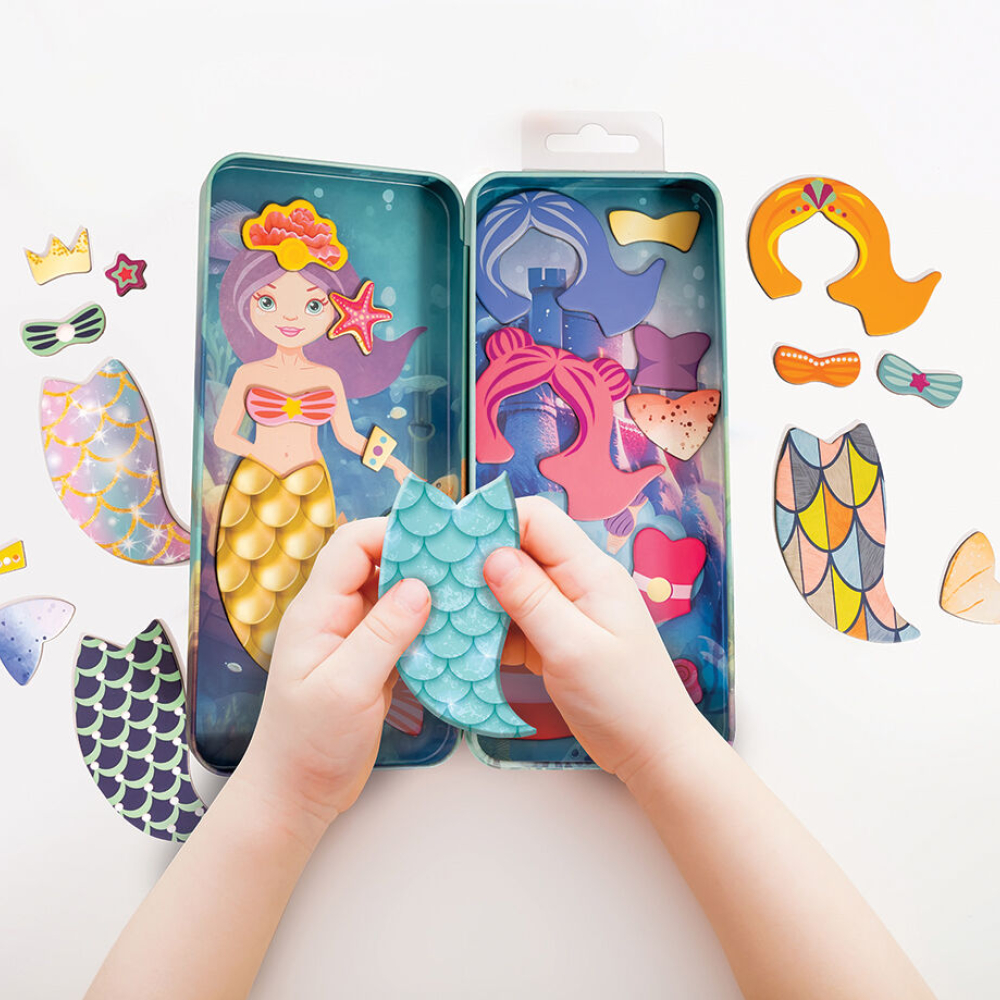 HappiHobbi Magnet Tins Mermaid Princess Εκπαιδευτικοί Χάρτινοι Μαγνήτες