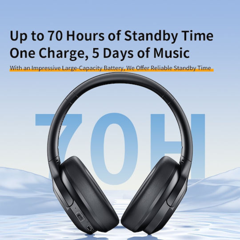 TRANYOO T-H7 Ασύρματα Bluetooth On Ear Ακουστικά Μαύρα