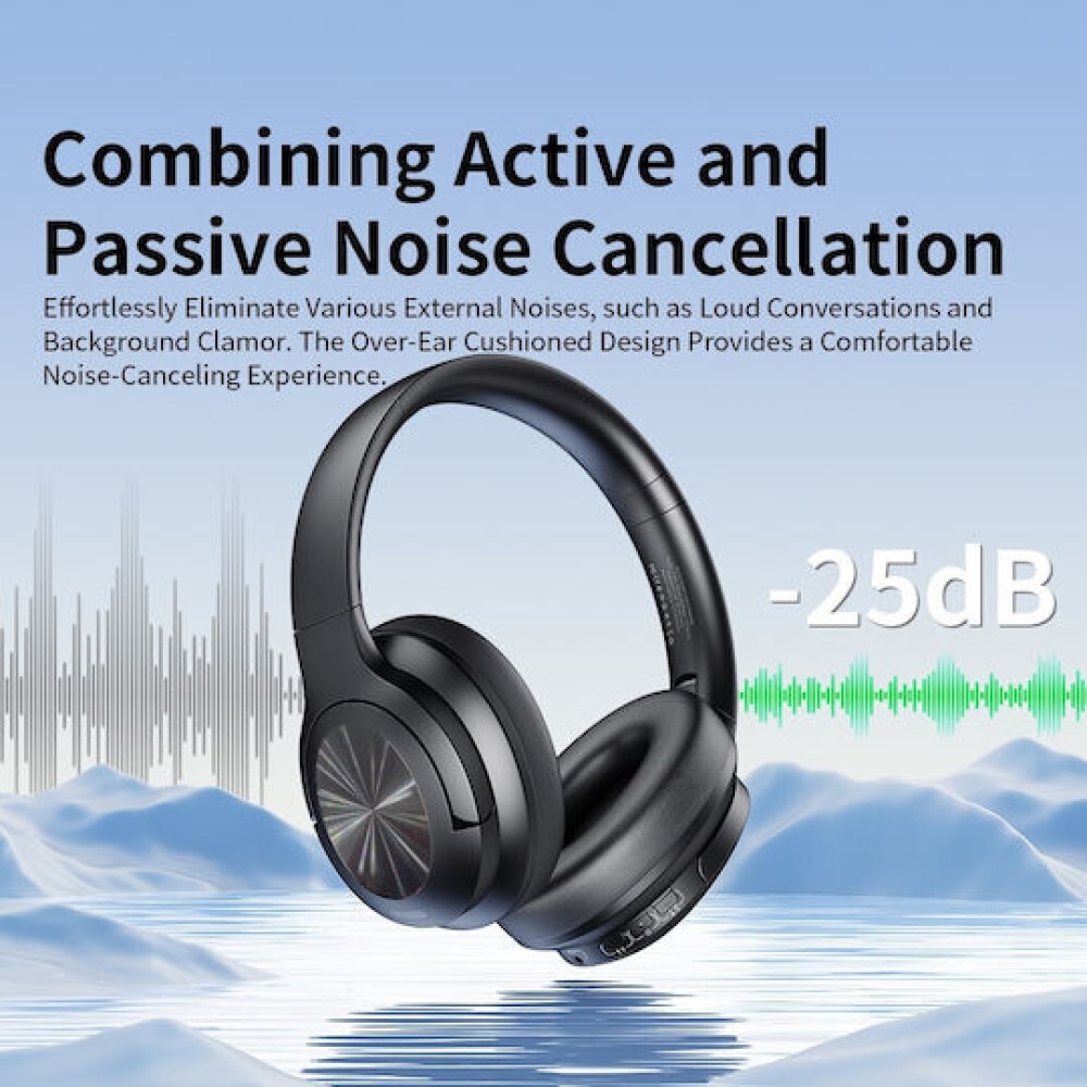 TRANYOO T-H7 Ασύρματα Bluetooth On Ear Ακουστικά Μαύρα