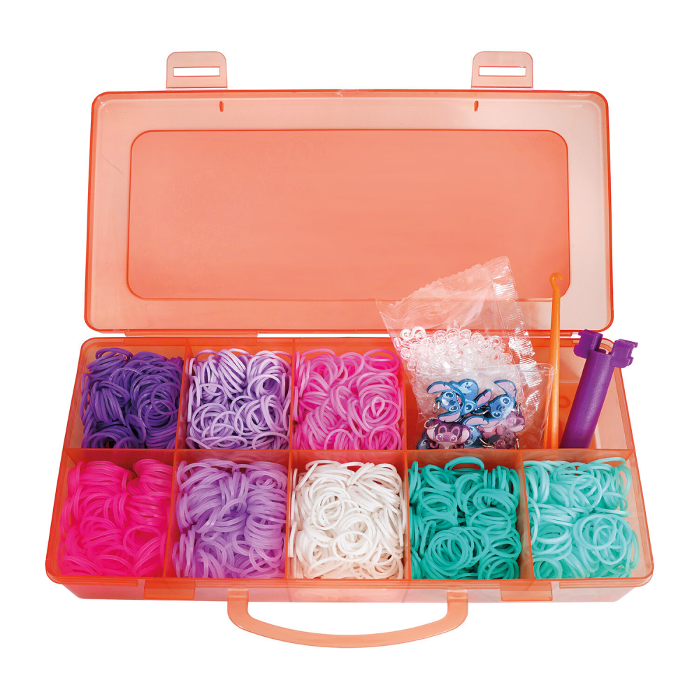Plexi Flexi Disney Stitch Θήκη Με 2400 Λαστιχάκια & 12 Αξεσουάρ Για 5+