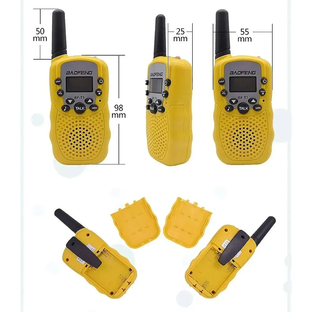 Baofeng BF-T3 Walkie Talkie LCD Σετ 2τμχ σε Κίτρινο Χρώμα