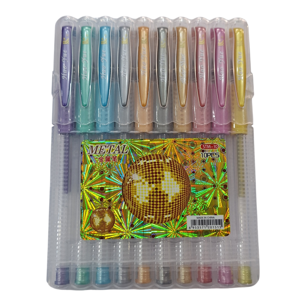 Σετ μεταλλικοί μαρκαδόροι glitter 10 χρωμάτων