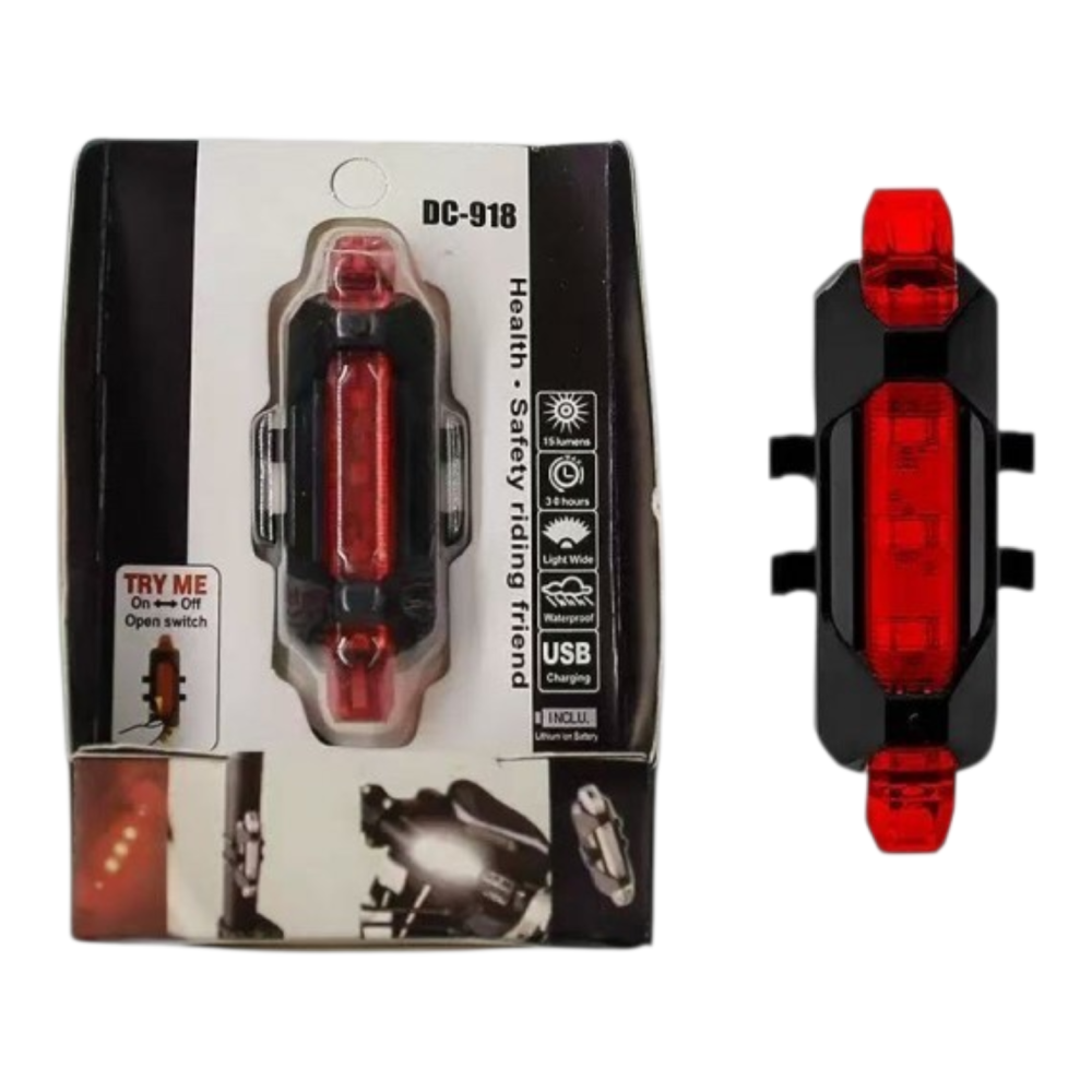 Φωτάκι ποδηλάτου οπίσθιο LED USB -918