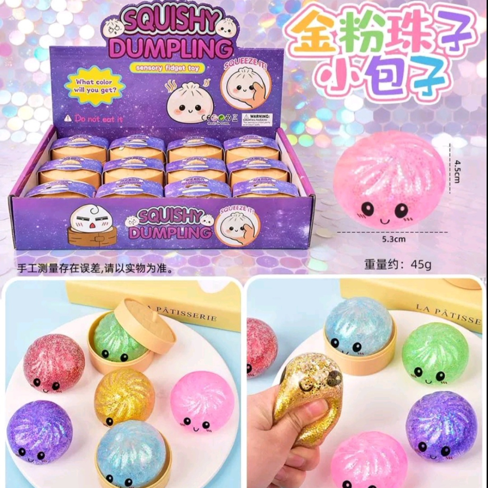 Squishy Dumpling με Glitter & Πέρλες Small