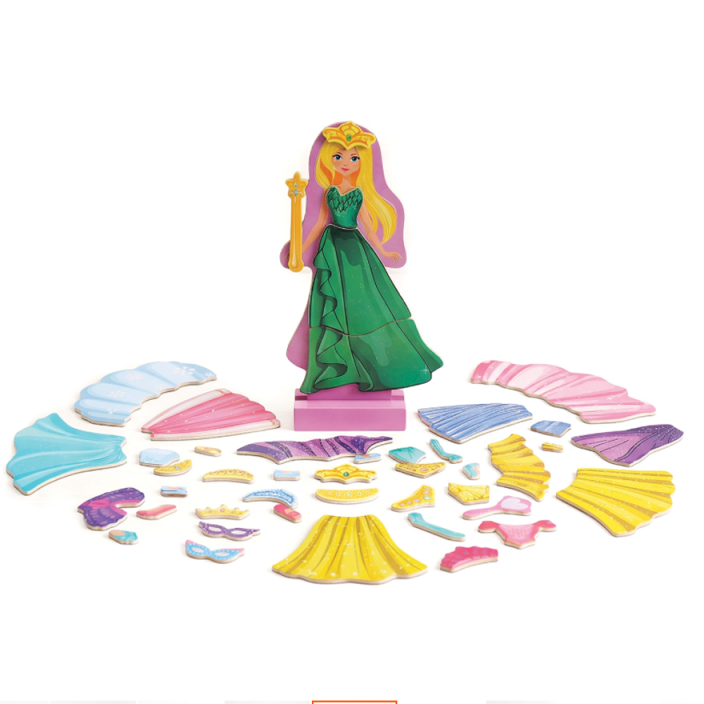 Happi Hobbi Magnet Wooden Doll Assortment of 2 Για 3+ Ετών Πριγκίπισσα