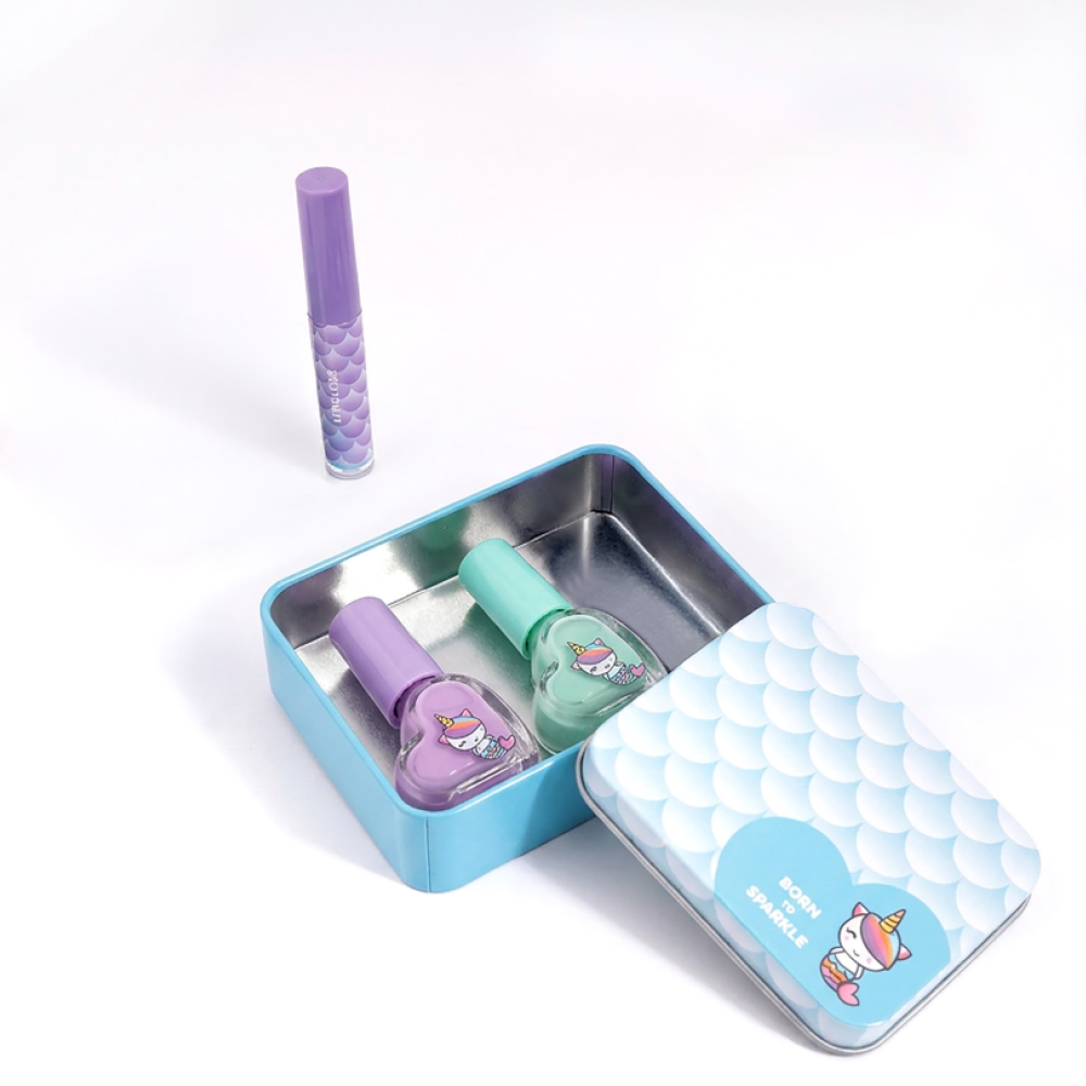 HappiHobbi Σετ Ομορφιάς με Θήκη Sparkle Love σε 2 Σχέδια Για 6+ Ετών - Τυρκουάζ