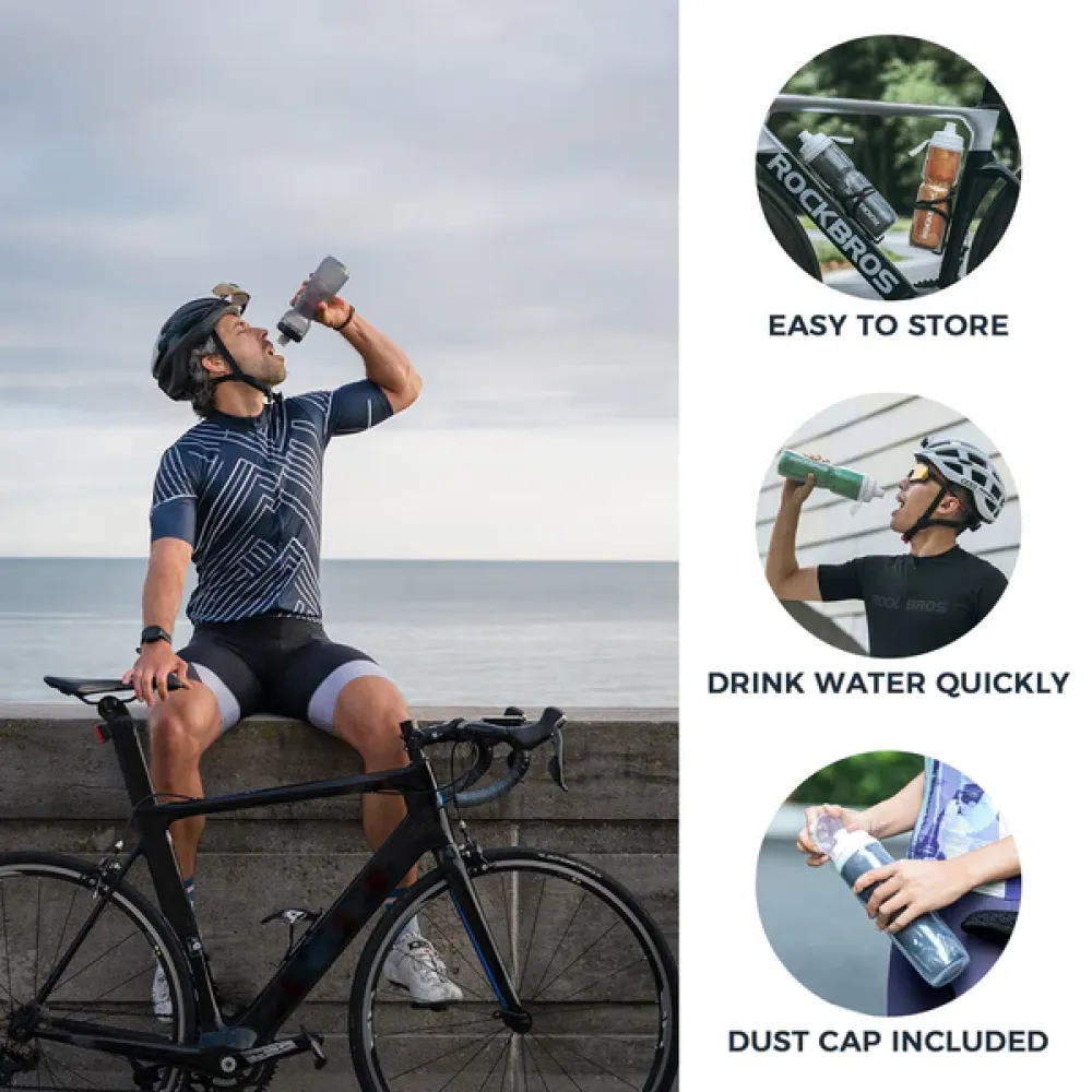 Insulated Leak-Proof Bike Water Bottle - 24OZ Black