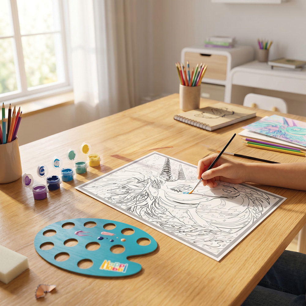 HappiHobbi Paint By Numbers Fairytale Unicorn Για 7+ Ετών
