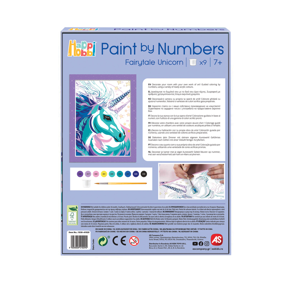 HappiHobbi Paint By Numbers Fairytale Unicorn Για 7+ Ετών