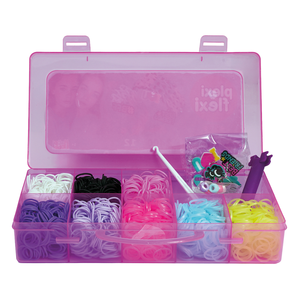 Plexi Flexi Best Friends Forever Θήκη 2400 Λαστιχάκια & 12 Αξεσουάρ Για 5+ Ετών -  Ροζ