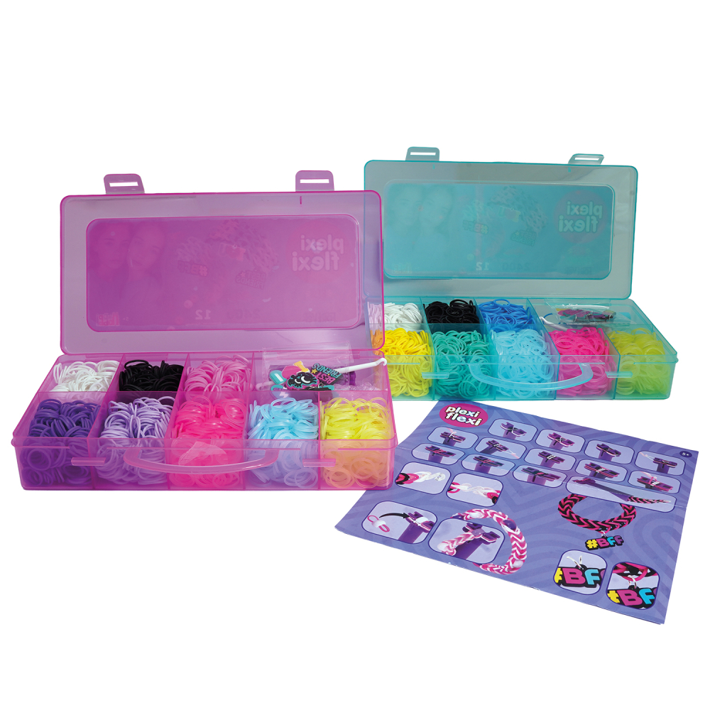 Plexi Flexi Best Friends Forever Θήκη 2400 Λαστιχάκια & 12 Αξεσουάρ Για 5+ Ετών -  Ροζ