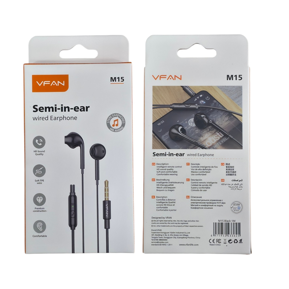 VFAN M15 Semi-In-Ear Wired Earphones