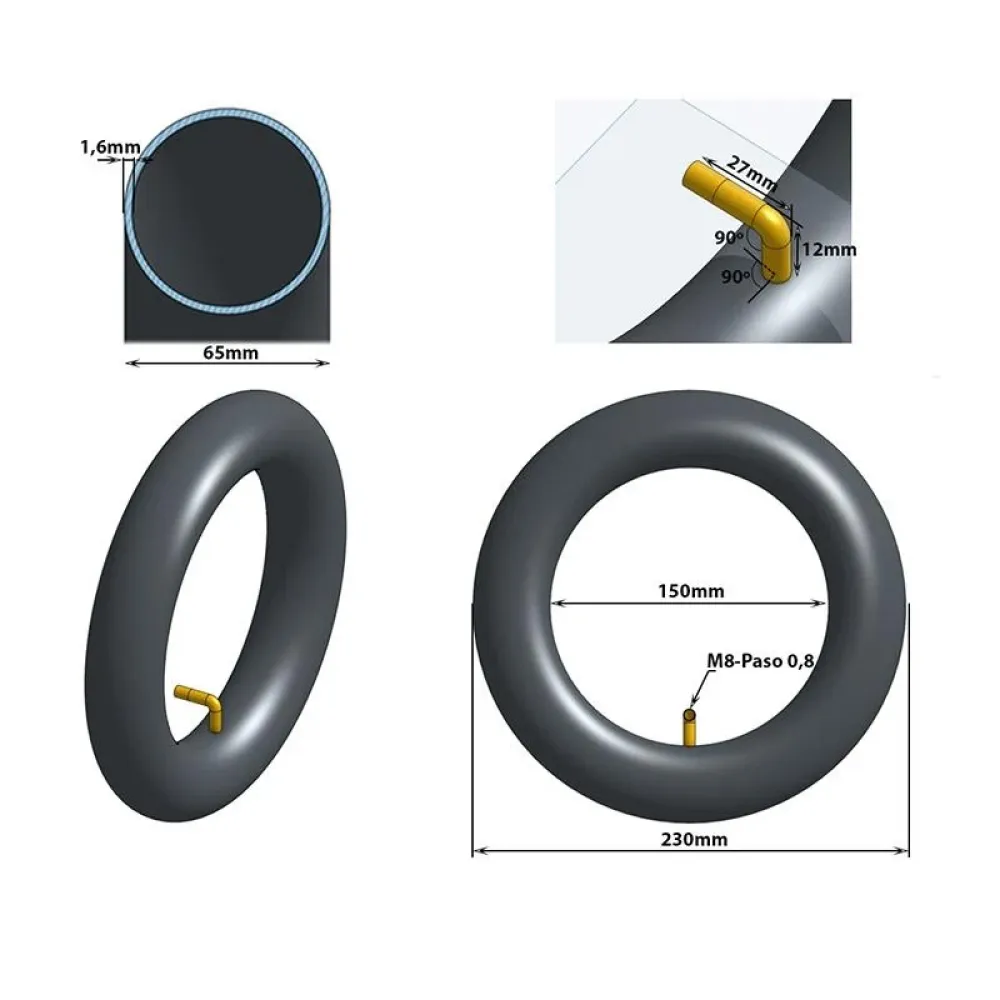 Ewheel Σαμπρέλα πατινιού 10x2.5 VC 90°x90°