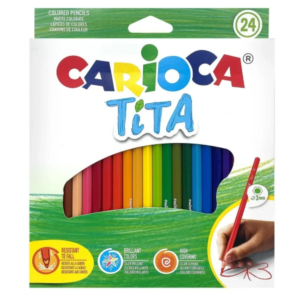Ξυλομπογιά Οικολογική 24 χρωμάτων - Carioca Tita