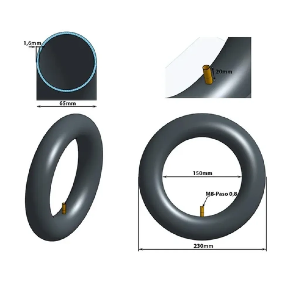 Ewheel  Σαμπρέλα πατινιού 10x2.5 ίσια βαλβίδα 20mm