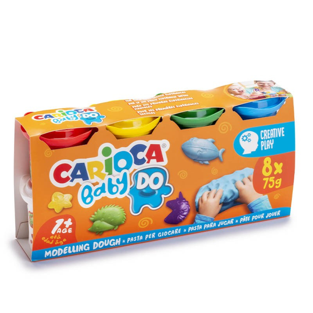 CARIOCA Πλαστοζυμαράκια Baby Dough 8 Pot, 8 X 75 G 43180
