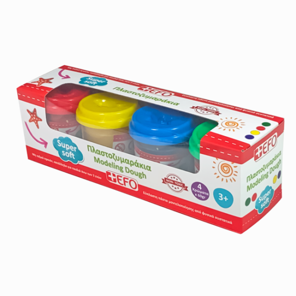EFO Πλαστοζυμαράκια 4x60gr – Super Soft Modeling Dough