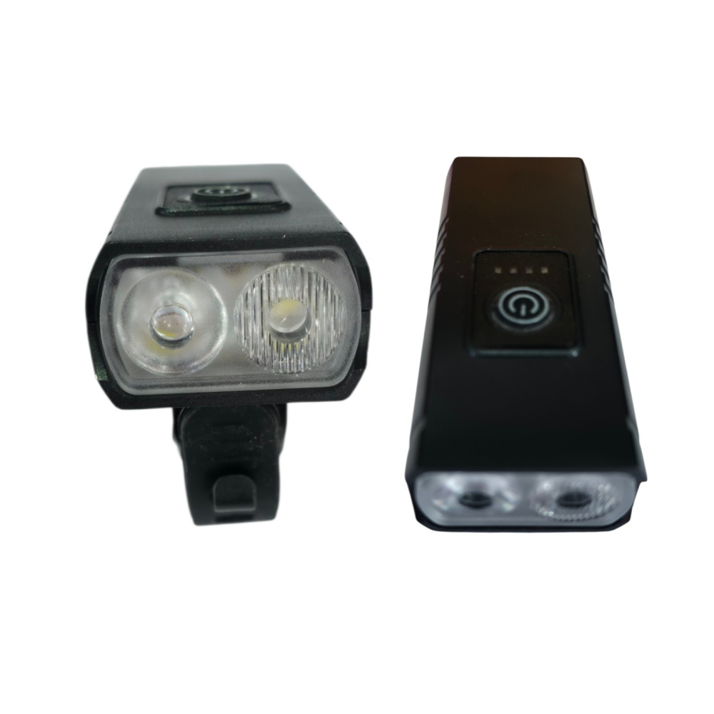 Επαναφορτιζόμενο Φανάρι Ποδηλάτου LED Διπλό USB-C με 6 Λειτουργίες – Μαύρο
