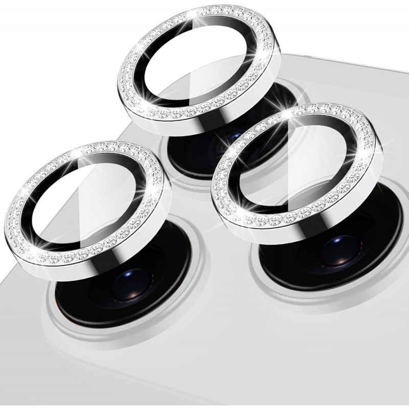 Προστασία Κάμερας με Στρας Για IPhone 11/11Pro Max /11Pro/12/12Pro - Ασημί