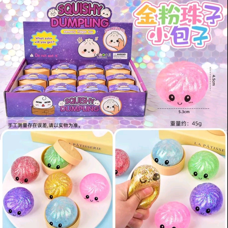 Squishy Dumpling με Glitter & Πέρλες Small