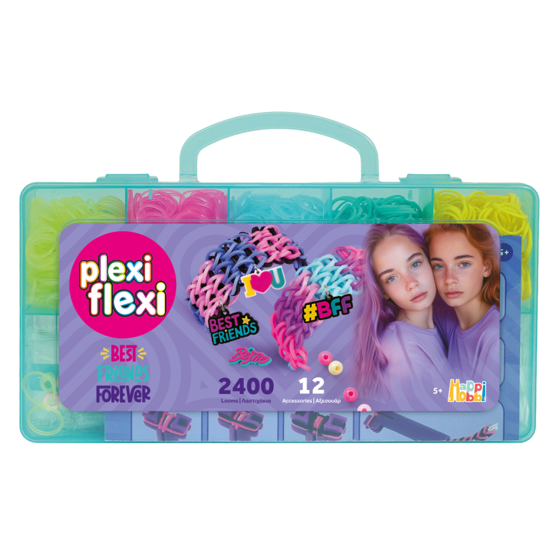 Plexi Flexi Best Friends Forever Θήκη 2400 Λαστιχάκια & 12 Αξεσουάρ Για 5+ Ετών